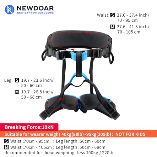 NewDoar Climbing Harness, Mountaineering Rock Climbing Harness, Men Women Tree Ice Climbing Half Body, Safety Belt Rappelling(Medium) - Thumbnail 2