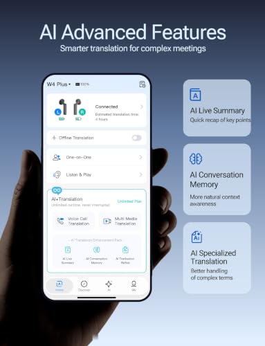 Image of Timekettle W4 Plus AI Translator Earbuds, Bone Conduction Pickup