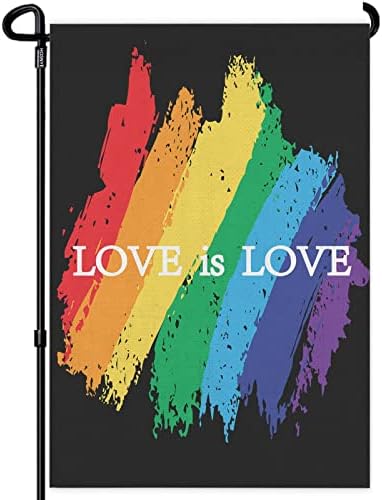 Amazon.com: HOSNYE Love Is Love Garden Flag Vertical Double Sided Gay ...