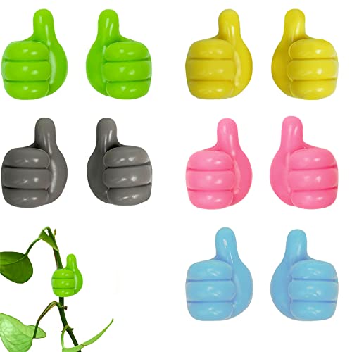 Paquete de 10 ganchos de pared para el pulgar, multifunción, multifunción, creativos, multicolor, sin perforaciones, accesorios para cable de datos, llave de cocina Cover