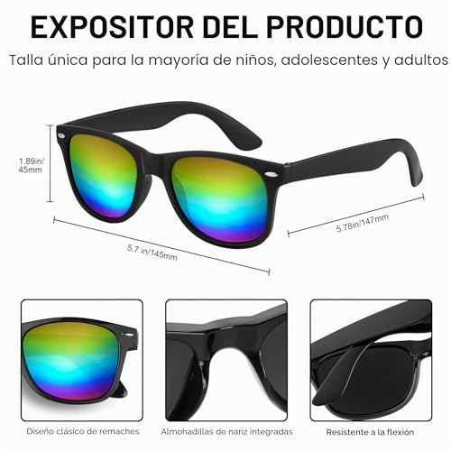 Miniatura 2 de Morcheiong Paquete De 10 Lentes De Sol De Neón Unisex - Estilo Retro Para Fiesta, Cumpleaños, Playa, Piscina - Regalos Y Suministros En 10 Colores