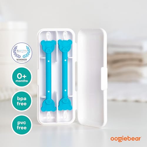 Image of oogiebear: Baby Nose Cleaner & Ear Wax Removal Tool - Safe Booger & Earwax Removal for Newborns, Infants, Toddlers - Dual-Ended - Essential Baby Stuff, Diaper Bag Must-Have, 2 Pack Blue with CASE