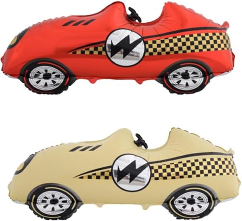 Cars Globos Decoracion, 2pcs Globos de Coche de Carreras, Cars Aluminio Globo, Globo Car, Ballon Temáticos De Carreras, Fiesta de Cumpleaños Auto, Ballon de Helio Car
