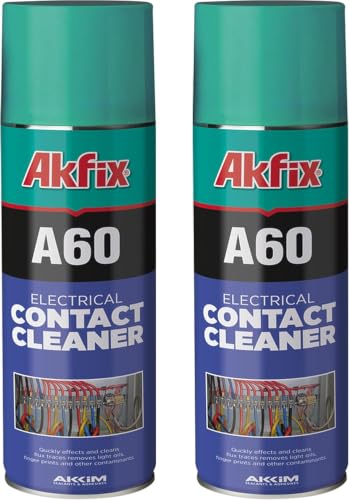 Akfix A60 Electrical Contact Cleaner Spray (2x12 oz.) - Contact Cleaner Electronics, Dry Cleaner for...