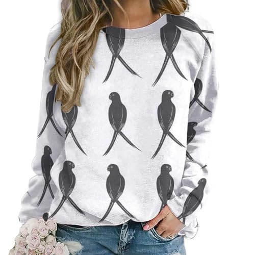 Sweat-shirt graphique pour femme à manches longues col rond vêtement d'automne