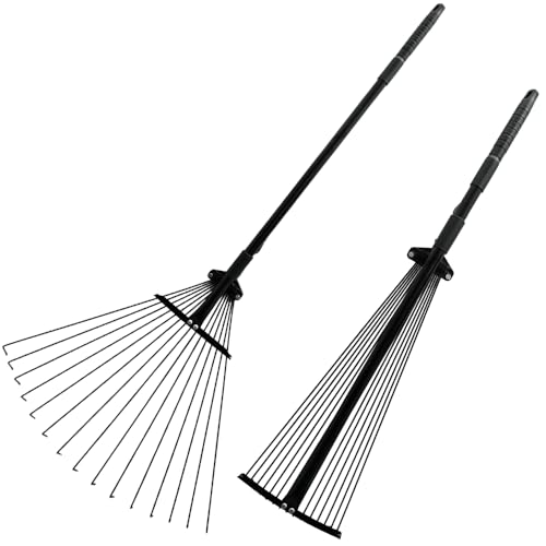 Unibos | 31-64 Inch Adjustable Lawn Rake For Gardening - For Gardening, Grass, Lawn & Yard Clean Up - Garden Rakes For Leaves, Lawn Leveller, Yard Clean Up Tool