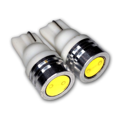 Tuningpros LEDHMSL-T10-WHP1 High Mount Stop Light LED Light Bulbs T10 Wedge, High Power LED White 2-pc Set
