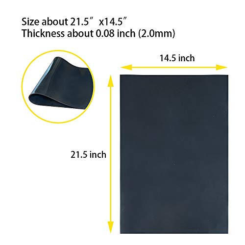 Image of Unikstep, Rubber Sheet, 21.5 inchx14.5 inch, Thick 0.08 inch, for Shoe Sole Heel Repair, Furniture Pad, Vibration Reduce, DIY Gasket Seal Pad, Floor Anti Slip Cushion (Black Color Plain Pattern)