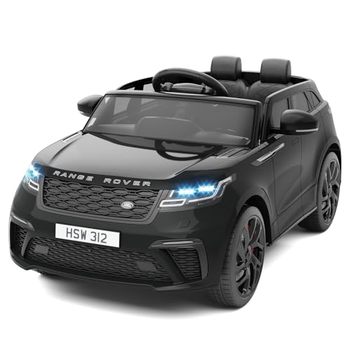 Garvee 12V Voiture Electrique Enfànt, Land Rover Licenciée avec Télécommande, Musique & MP3, Véhicule Électrique pour Enfants 3 an+(Noir)