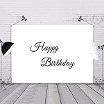 7x5ft Black Happy Birthday Backdrop White Birthday Minimalist Art Photo Photography Background Kids Adults Birthday Party Banner Decorations Supplies Photo Studio Props - Image 5