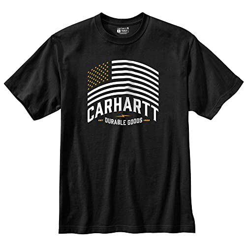 Carhartt T-Shirt à Manches Courtes Homme Coupe Ample Col Rond Imprimé Drapeau