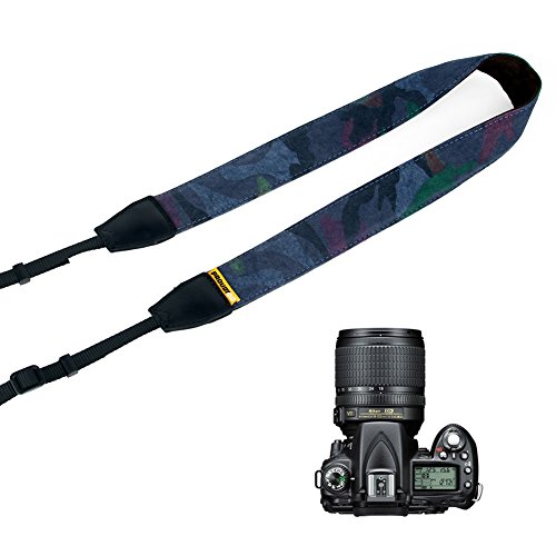 Me7 Camouflage Pattern Army Style Cotton Canvas Fabric Neck Shoulder Strap Camera Strap for Dslr, Slr, and Digital Camera, for Nikon, Canon, Samsung ETC