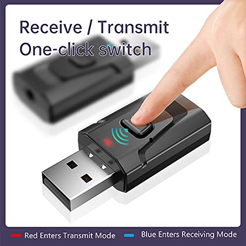 image for PNGKNYOCN USB Bluetooth 5.0 with 3.5mm AUX 4-in-1 Wireless Audio Trans