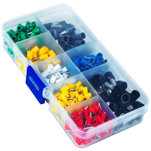 Kit Terminal Tubular Ilhós 0,5 até 6mm Conector Isolados 400 Peças Ferramenta