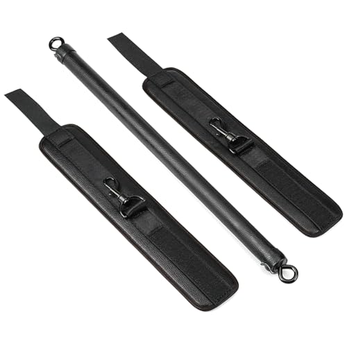 Expandable Fitness Bar for Legs & HIPS with Adjustable Spreader, Pu & Stainless Steel, Includes Wrist & Ankle Restraints