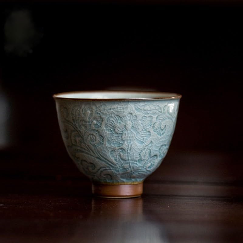 Chińskie filiżanki ceramiczne, 95 ml 7 * 5,5 cm Zen ceramiczny kubek do herbaty Ręcznie robiony cienki porcelanowy kubek do herbaty