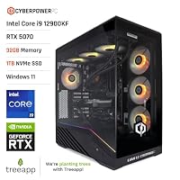 CYBERPOWERPC Luxe Gaming PC - Intel Core i9 12900KF, Nvidia RTX 5070, 32GB RAM, 1TB NVMe SSD, 750W PSU, Windows 11, Liquid Cooling, V100R – Ansicht 2