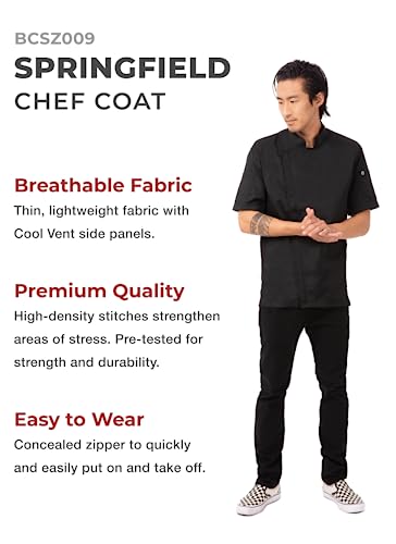Chef Works Giacca da chef Bcsz009blkxl da uomo