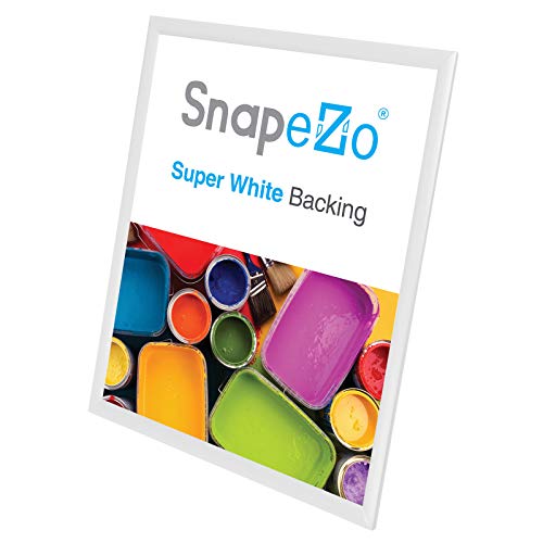 image for SnapeZo Poster Frame 18x24 Inches, White 1 Inch Aluminum Profile, Fron
