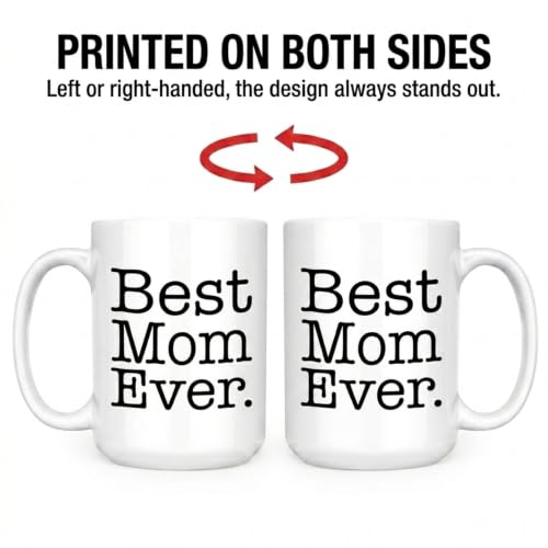 Taza Best Mom Ever de Cerámica 15oz Blanca miniatura 6