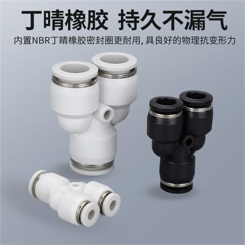 Conector rápido neumático PY4 blanco tipo Y para tubos de aire comprimido 5
