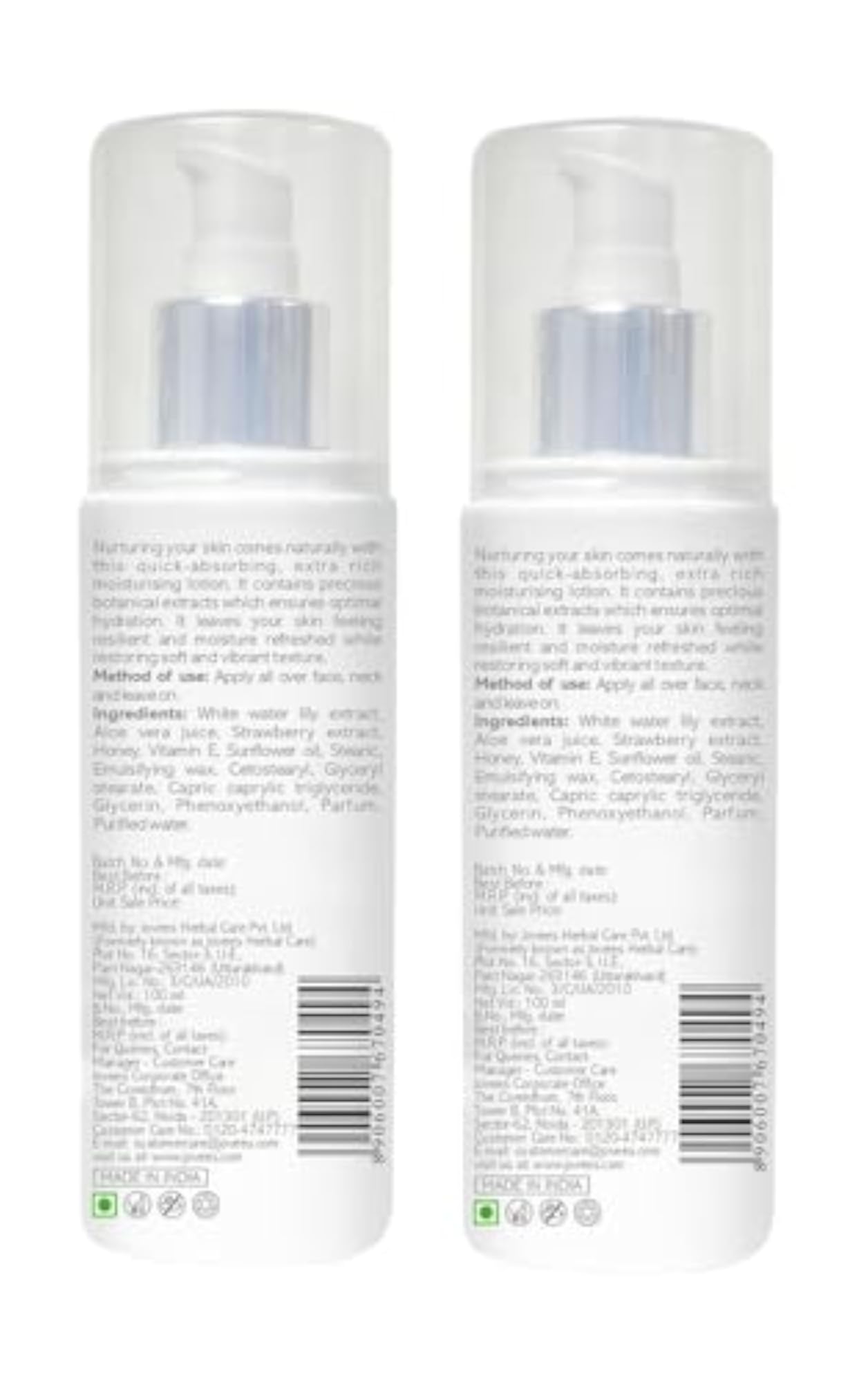 Herbal White Water Lily Moisturising Lotion, Lightweight