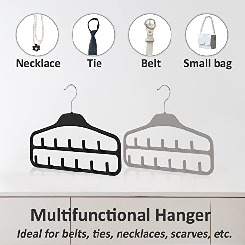 Rosos Belt Hanger Holder Organizer 2 Pack, Non Slip Belt Rack With 360 Degree Swivel Hooks, Sturdy Belt Organizer For Closet Storage Ideal For Belts, Ties, Tank Tops, Scarves And Masks, Black #TOP2