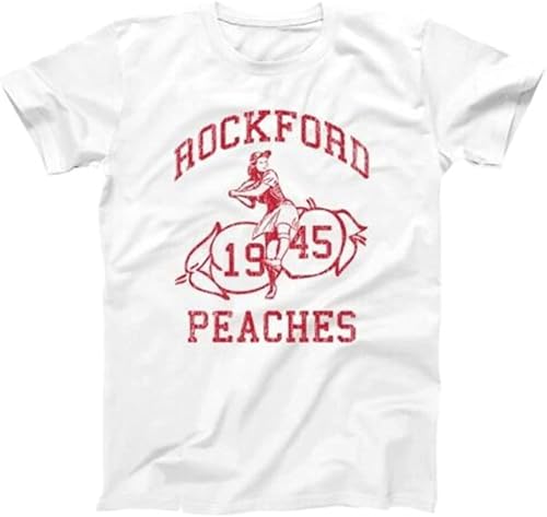 CHAOOFANG Rockford Peaches Baseball Peaches Softball White Basic Men's T-Shirt White