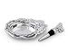 Arthur Court Designs Aluminum 6.75" Diameter Grape Wine Coaster and Stopper Set