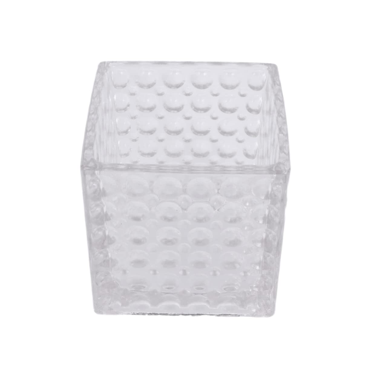 Zerodeko Rectangular Decorative Glass Vase 10 cm Square Planter Cube for Arrangements