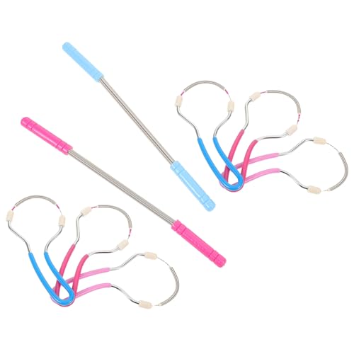 INOOMP Depiladora Facial Manual de Acero Inoxidable 8 Unidades, Dispositivo de Depilación para Mujer, Herramienta Ergonómica con Resorte para Mejillas, Labio Superior y Barbilla,