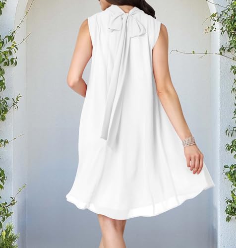 Image of KOH KOH Womens Short Sleeveless Halter-Neck Flowy Summer Cute Mini Dress