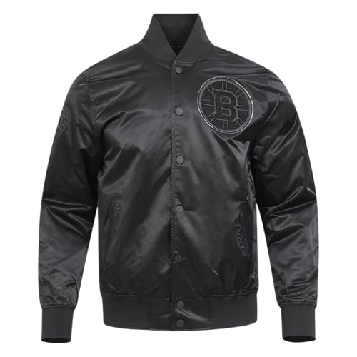 Image of Pro Standard NHL mens Mens Nhl Classic Triple Black Satin Jacket