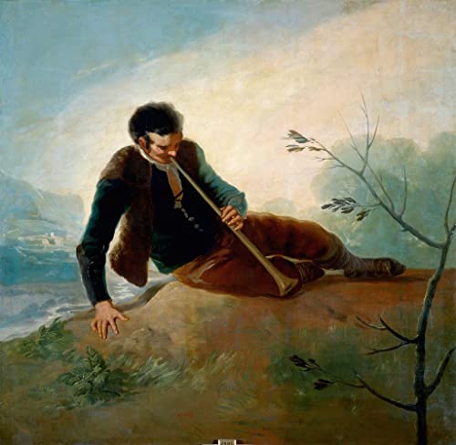 Affiches et gravures Berger jouant de la pipe Francisco De Goya décoration salon toile 60x90