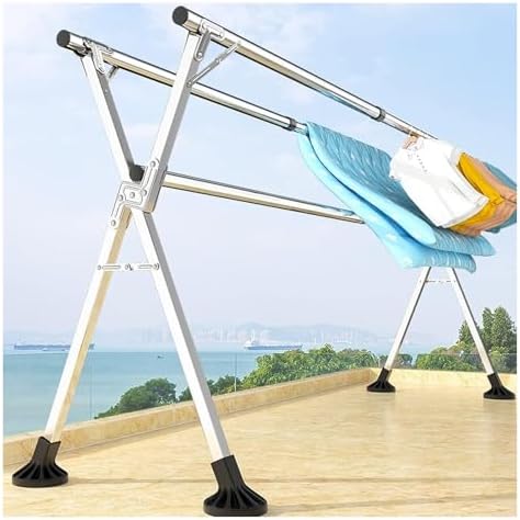 Indoor Outdoor Clothes Drying Rack Foldable Clothes Rack.Clothing Garment Rack,Clothes Storage Shelf,Clothing Folding Indoor Outdoor, Heavy Duty Stainless Steel Laundry Drying Rack,Foldable