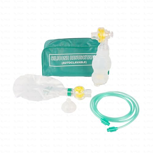Image of OTICA Silicone Ambu Bag Kit with Mask & Oxygen Tube | Autoclavable Manual Resuscitator Bag Valve Mask (BVM) | Latex-Free Emergency CPR Ventilation Kit for Neonatal & Pediatric Care - Infant (250 ml)