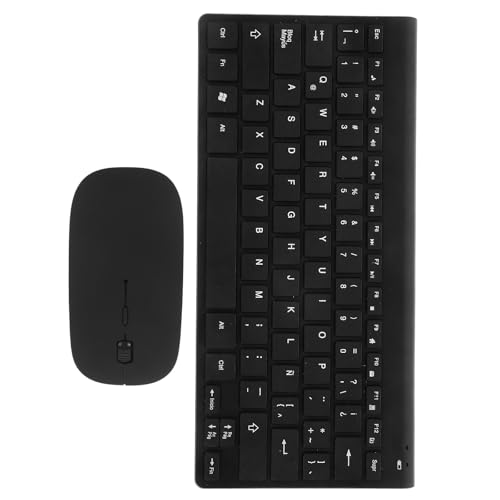 Teclado inalámbrico ratón negro para ordenador y accesorios de oficina en español latino