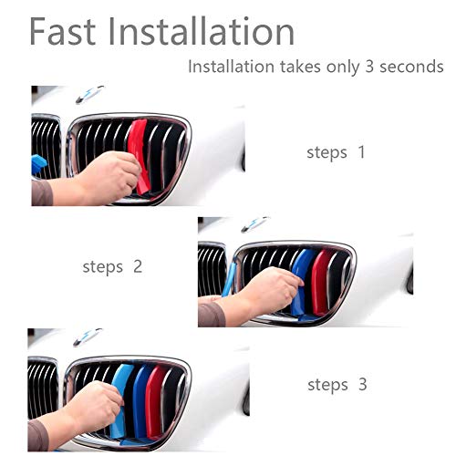 Lanyun F10 Grille Insert Trims Stripes Cover Yellow Color Flag Color Decorate For Bmw F10 F11 5 Series 528I 535I 550I With Standard Center Chrome Kidney Grill 10 Beams 10-16 F10 F11 5 Series #TOP5