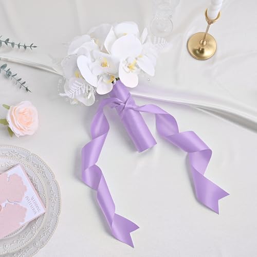 Image of Double Face Light Purple Satin Ribbon 1-1 /2 inch X 50 Yards for Gift Wrapping Very Suitable for Weddings Party Hair Bow Invitation Decorations and More