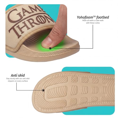 Image of YOHO Sliders for Women | Comfortable and Lightweight Slides | WB Cartoon & Comic Characters: Tom & Jerry, Big Bang Theory, Friends, Games of thrones and Wonder Woman Footwear for Girls