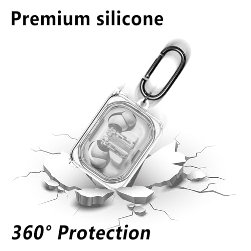 Geiomoo Soft TPU Case for Nothing Ear (a), Protective Cover with Carabiner (Clear)