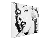 Bildgröße: 50x70cm Paul Sinus Art 50x70cm Leinwandbild schwarz weiß in Topqualität Venedig Italien Filmstar Marilyn Monroe