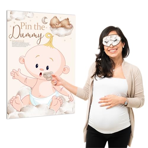 Pink Bee Baby Shower Games Gender Reveal Pin The Dummy Party Teddy Bear Theme Fino a 20 Giocatori