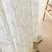 Lazzzy Taupe Sheer Curtains Leaf Embroidered 84 Inch Long for Living Room Bedroom Rod Pocket Voile Window Drapes 2 Panels