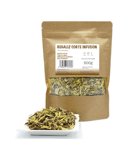 FRISAFRAN | Regaliz de Palo Corte Infusion | Té de raíz de regaliz cortada | Digestiva | Detox | infusion de regaliz | Directamente del productor | 500g