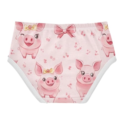 Wusikd Cute Pigs Princess Girls' Underwear Cotton Bow Girls Briefs Soft Toddler Underwear 2T2