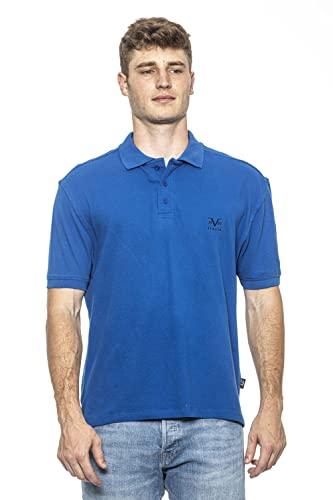 19V69 ITALIA Ricamo, Camisa de polo Hombre, Azul, M
