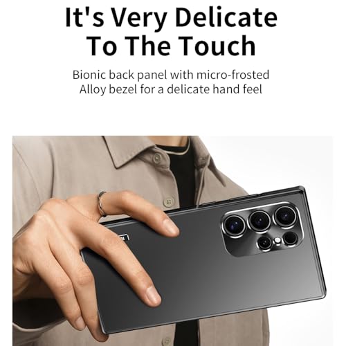 Coque Galaxy S24 Ultra titane en silicone rigide et cadre antichoc métal de haute qualité