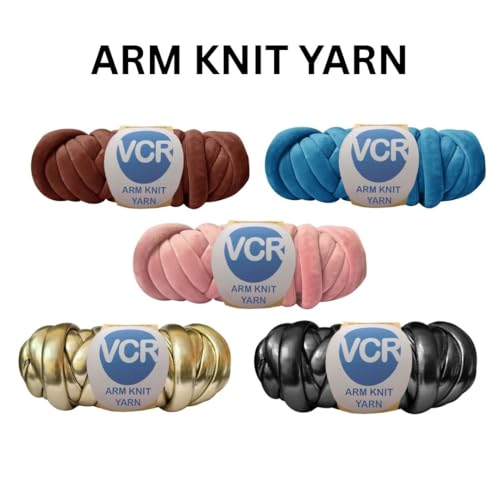 Image of VCR Black Yarn, Jumbo Crochet Yarn, 500 Grams, Soft Hollow Polyester Chunky, Pack of 1 for Knitting Blankets, Cushions and Pillows