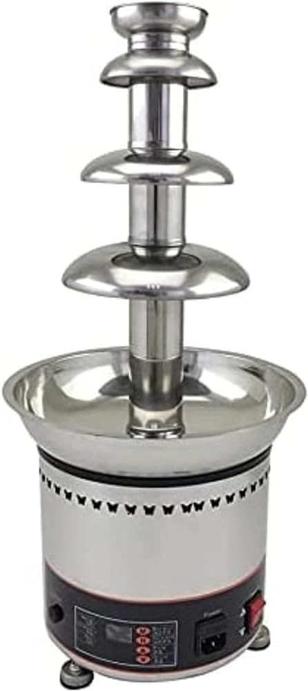 Chocolate Fountain Machine Stainless Steel Melting Chocolate Waterfall Fondue for Party Wedding Buffet Equipment 4-Tier,